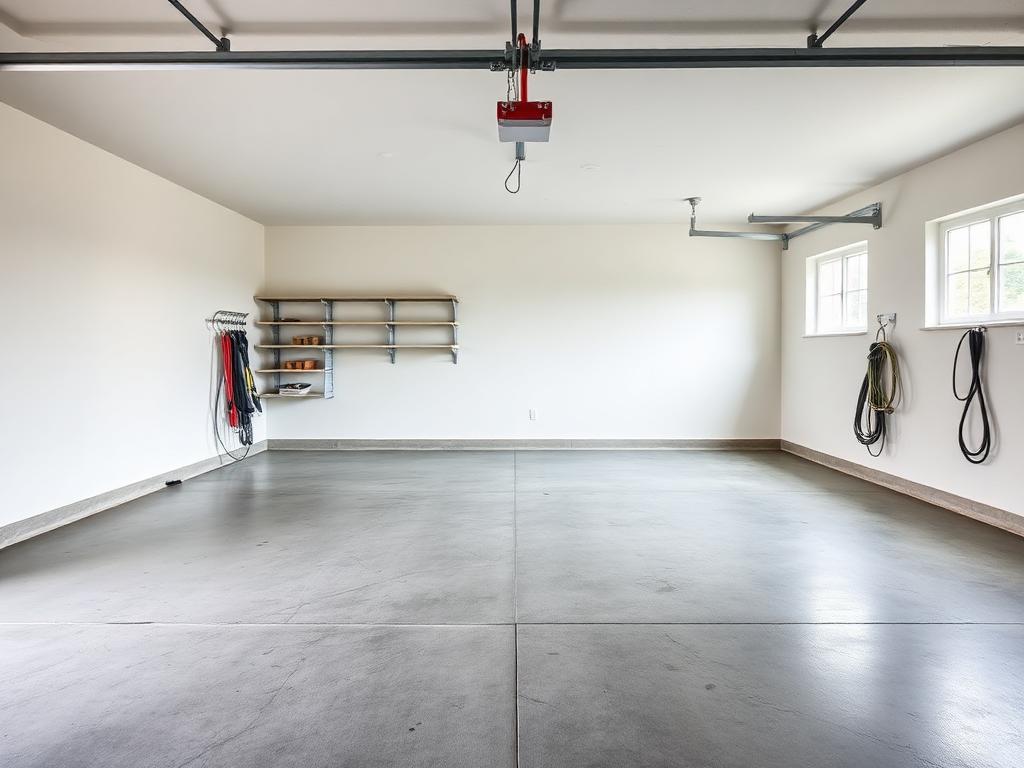 Empty swept garage after a full garage cleanout in Dallas, TX
